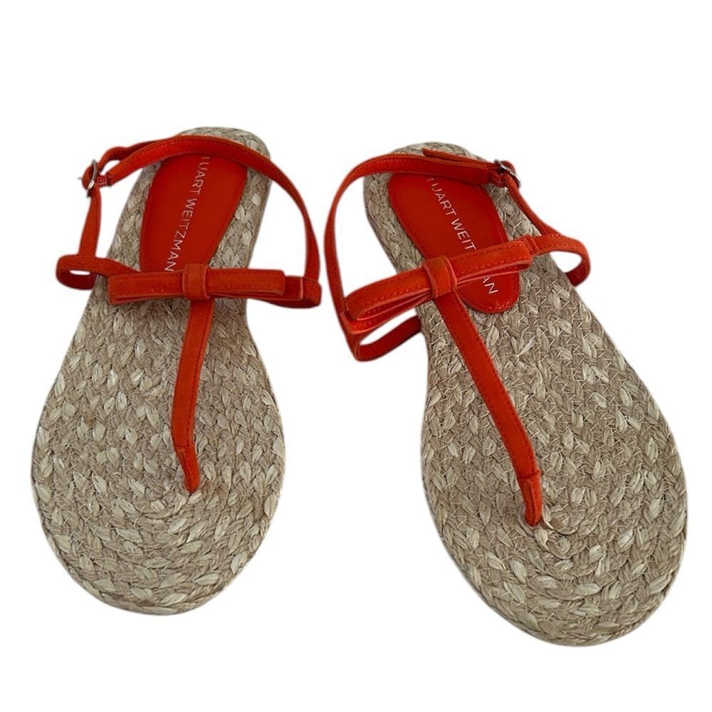 Stuart Weitzman , Felicity Slingback Espadrille Sandal, Orange, Size 9.5, NWT